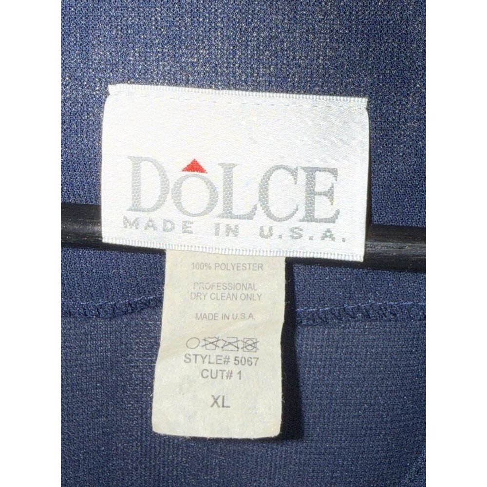 VTG Dolce Coat Dress Aviation Airline Chic Military Utility Navy Blue XL 80s 90s - Picture 6 of 9